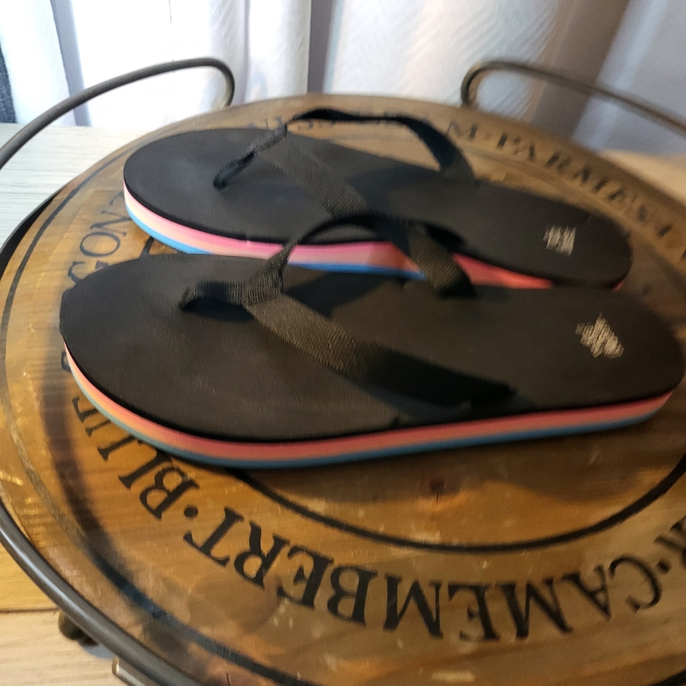 Wild fable rainbow platform flip flops